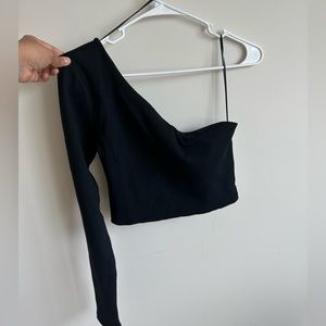 One shoulder ribbed top